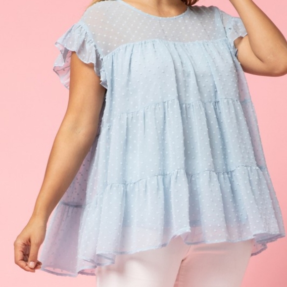 Swiss Dot Tiered Babydoll NWT - Picture 3 of 5